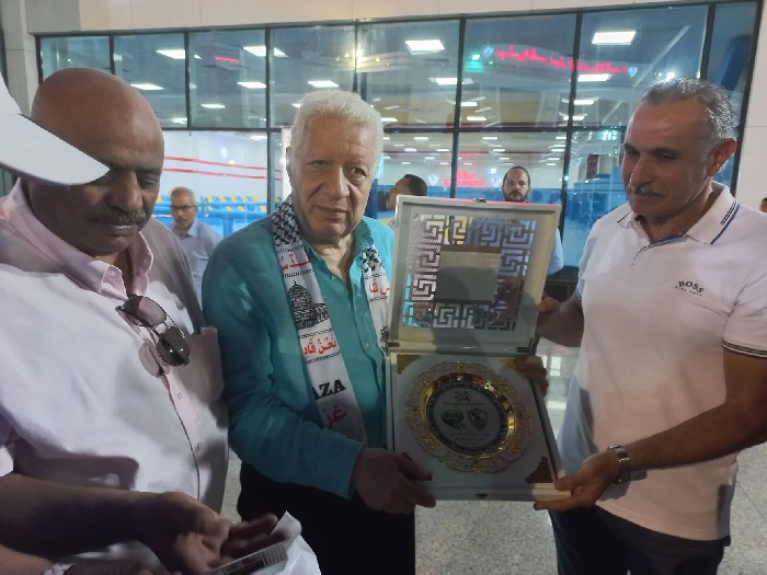 المستشار مرتضى منصور يستقبل وفد مدربي ملتقي فلسطين في ختام فترة المعايشة